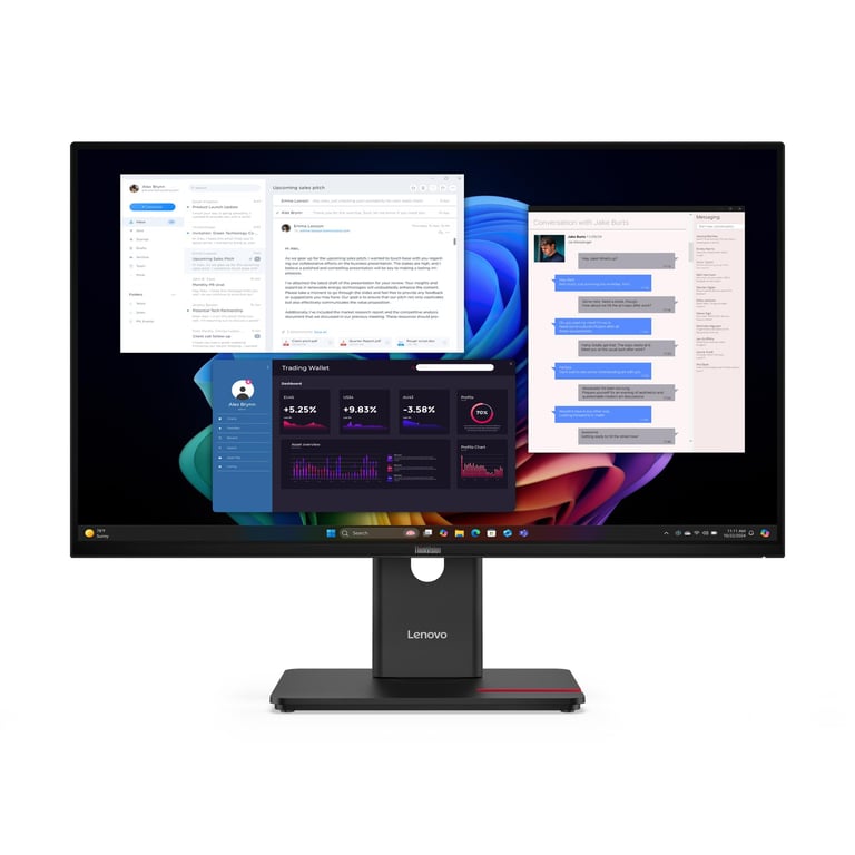 Lenovo ThinkVision T27UD-40 - Écran LED - 27  - 3840 x 2160 4K @ 60 Hz - IPS - 350 cd/m² - 1500:1 - DisplayHDR 10 - 4 ms - HDMI, DisplayPort, USB-C - noir eclipse - Neuf