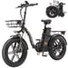 La bicicletta elettrica pieghevole KETELES KF9 è dotata di un motore da 1000 W, una batteria da 48 V 35 Ah, una velocità massima di 40 km/h, un'autonomia di 100 km, pneumatici da 20*4,0 pollici ed è disponibile in nero.