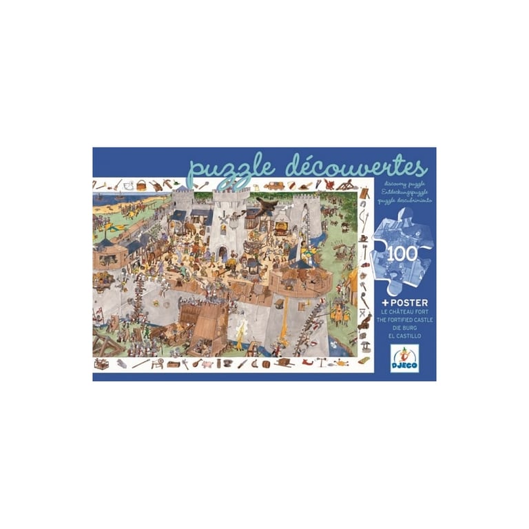 Puzzle d'Observation Château Fort 100 Pièces pour Enfants à Partir de Neuf