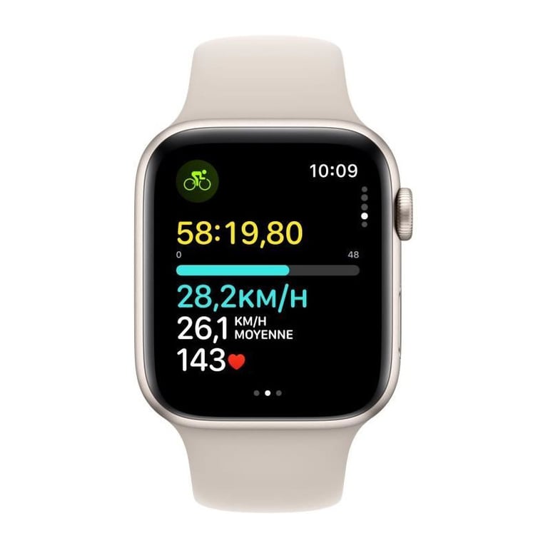 Apple Watch SE OLED 44 mm Numérique 368 x 448 pixels Écran tactile Beige Wifi GPS (satellite), M/L