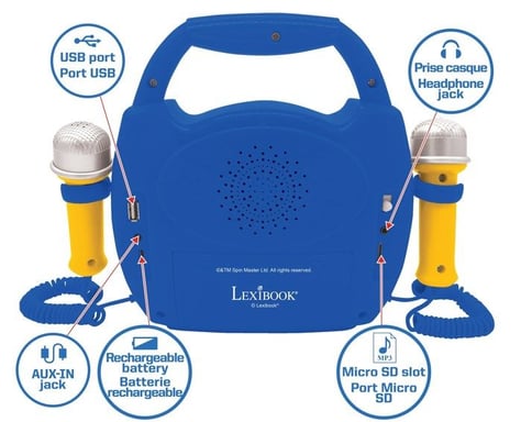 Altoparlante Bluetooth La Pat' Patrouille con Effetti Luminosi, Microfoni e Batteria Ricaricabile