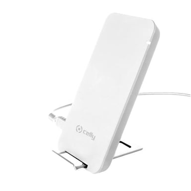 Celly WLFASTSTANDWH cargador de dispositivo móvil Smartphone Blanco USB Cargador inalámbrico Interior