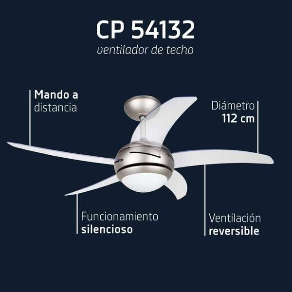 Ventilateur de Plafond Orbegozo CP 54132 Silencieux et Efficace 5 Pales Transparentes 3 Vitess Neuf - vue 2