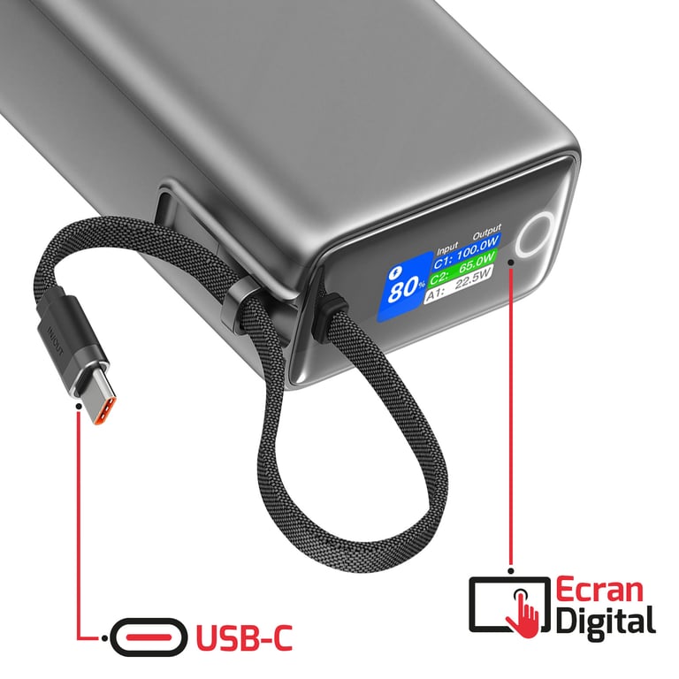 Batterie de Secours 25000mAh pour MacBook / PC Portable avec Affichage Numérique Neuf - vue 4