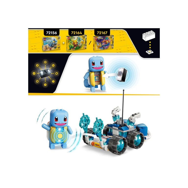 LEGO Pokémon 72156 Set de construction compatible SMART Play™ Carapuce Aventure avec le buggy du Dresseur Dès - vue 6