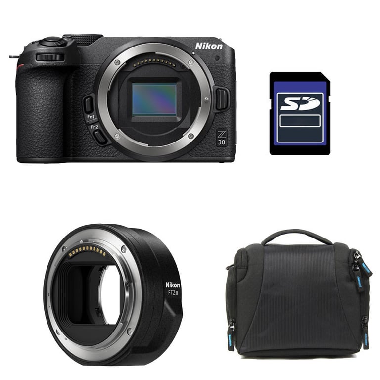 NIKON Z30 NU + Sac + Carte SD 8 Go + Adaptateur FTZ II Neuf