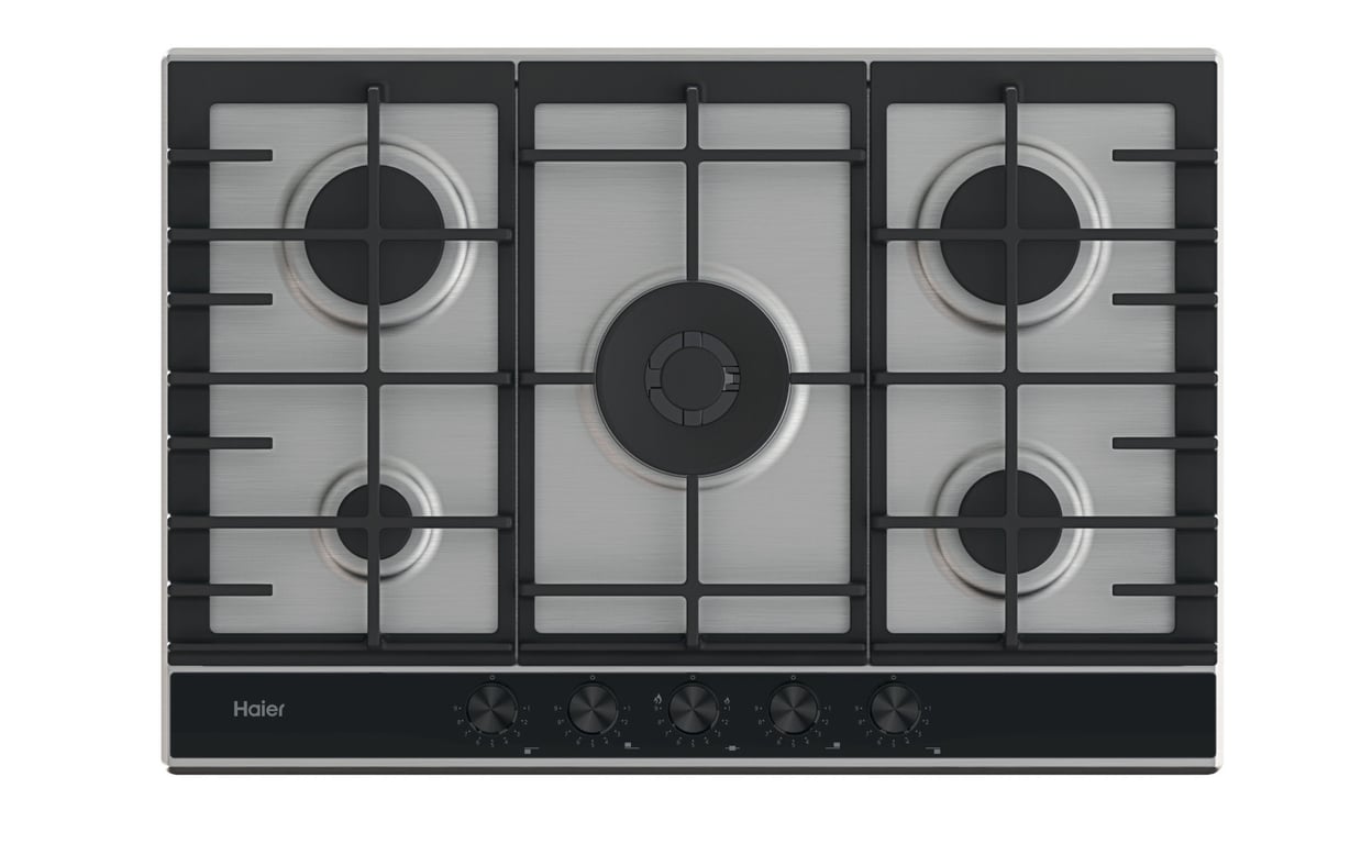 Haier Series 4 Hahg7W5Xh Acier Inoxydable Intégré 74.5 Cm Gaz 5 Zone(S)