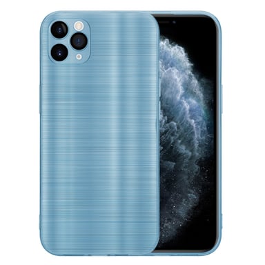 Coque pour Apple iPhone 11 PRO MAX en Brushed Turquoise Housse de protection Étui en silicone TPU flexible au design brossé