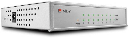 Lindy 8 Port 10/100/1000 GIGABIT Desktop Switch Premium metal case