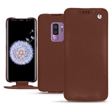 Housse cuir Samsung Galaxy S9+ -  - Marron - Cuir saffiano