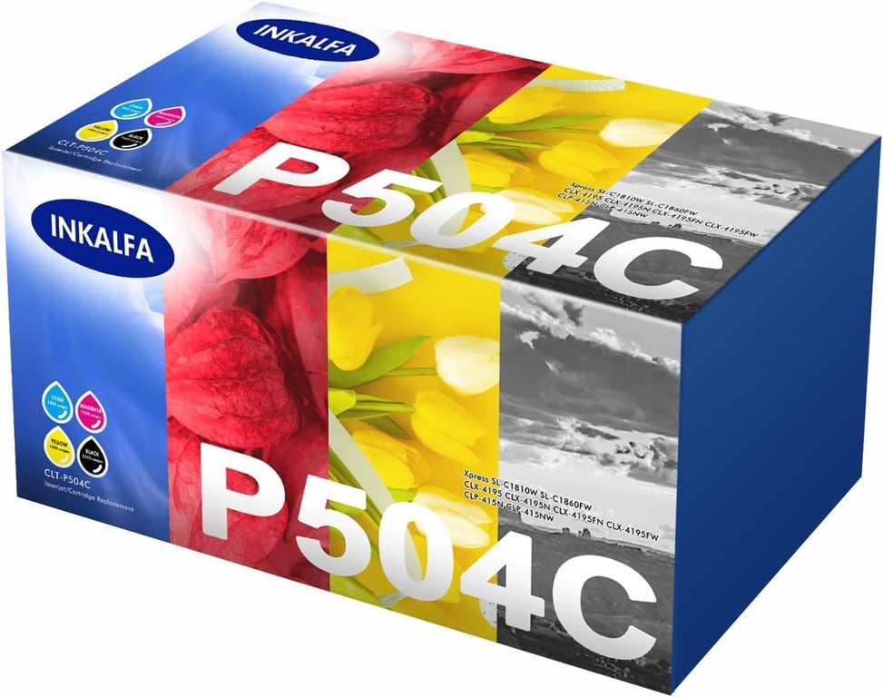 CLT P504C CLT Lot de 4 Toners pour C1810W P504C Multipack Xpress C1860FW SL C1810W SL C1860FW C1810 C1860 CLX 4195FW CLX 4195FN CLP 415NW CLT K50 4S CLT C50 CL. T M504S CLT Y504S Neuf