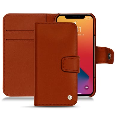 Funda de piel Apple iPhone 13 Pro - Solapa billetera - Negro - Piel lisa