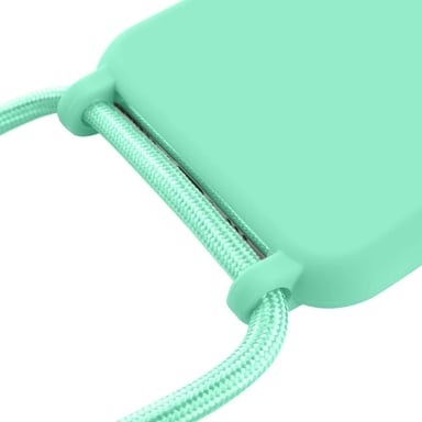Coque pour iPhone XR en TPU Premium Color Lace avec Cordon Tour de Cou Turquoise