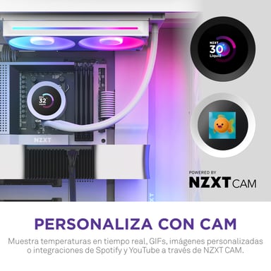 NZXT Kraken Plus RGB 240 Procesador Sistema de refrigeración líquida todo en uno 12 cm Blanco