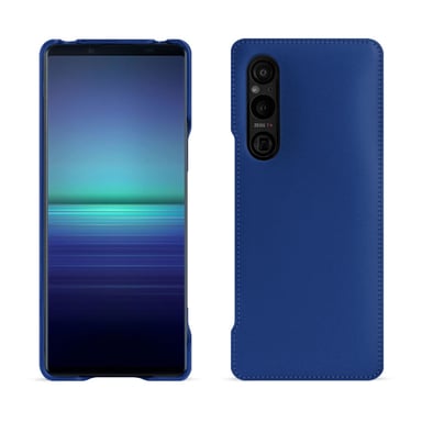 Coque cuir Sony Xperia 1 V -  - Bleu - Cuir lisse