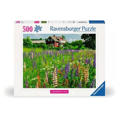 Puzzle de 500 piezas: Granja en Suecia para horas de diversión