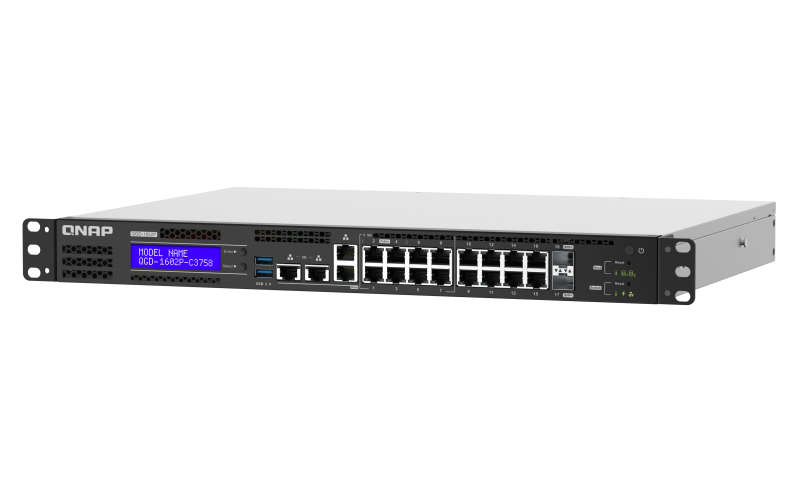 QNAP QGD Commutateur intelligent 4 x 10010002.5G PoE++ + 4 x 10010002.5G PoE+ + 8 x 101001000 PoE+ + 2 x 10 Gigabit SFP+ Montable sur rack PoE++ - vue 3