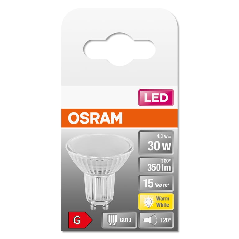 OSRAM Spot par16 LED 120 verre GU10 350lm chaud Boite de 1 - vue 3