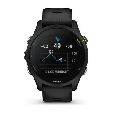 Forerunner 255 Music, Boitier noir de 46 mm avec bracelet Noir