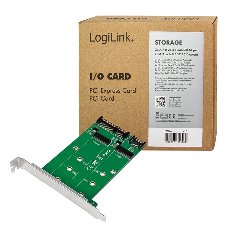 LogiLink PC0086 carte et adaptateur d'interfaces Interne M.2