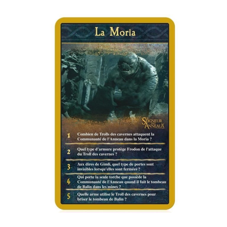 Quizz Le Seigneur des anneaux 500 Questions Format Voyage Version française Winning Moves - vue 4