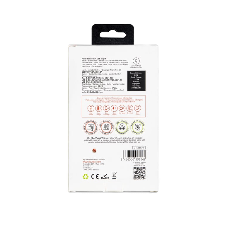 DCU Advance Tecnologic 34155030 banque d'alimentation électrique Lithium 30000 mAh Neuf - vue 4