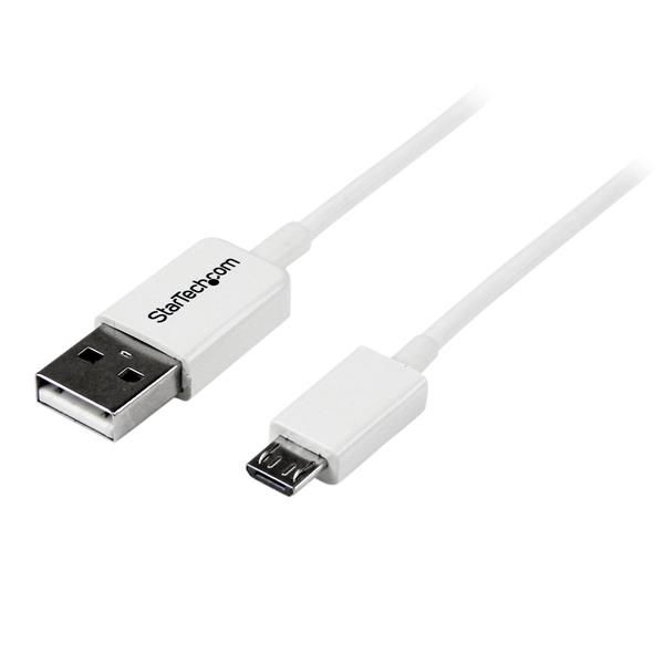 StarTech.com Cable Adaptador 2m USB A Macho a Micro USB B Macho para Teléfono Móvil Smartphone - Blanco