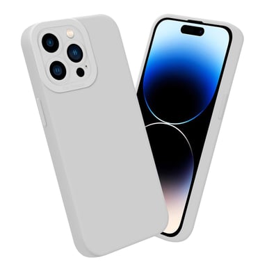 Coque pour Apple iPhone 14 PRO en FLUID BLANC Housse de protection Étui en silicone TPU flexible