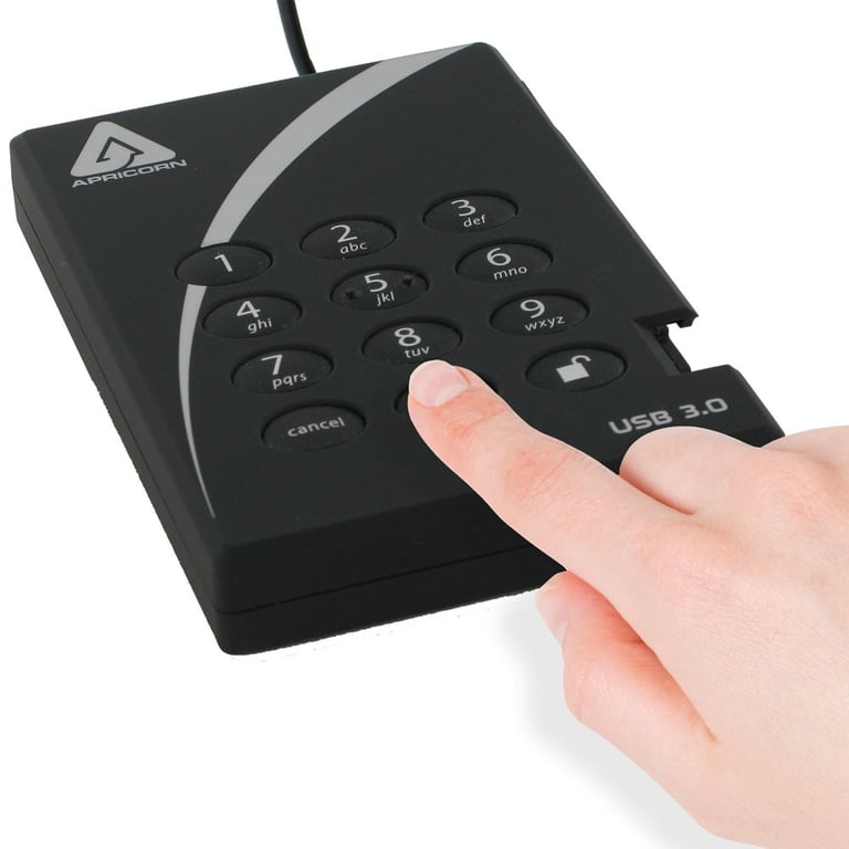 Apricorn Aegis Padlock 3.0 A25 3PL256 2000 Disque dur chiffré externe portable 2.5 USB 3.0 5400 toursmin mémoire tampon : 8 Mo FIPS 197 - vue 3