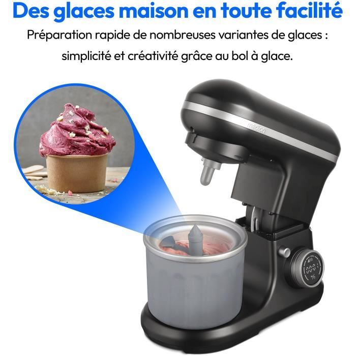 Robot pâtissier MEDION MD18420 5 8 vitesses Bol à glace - vue 2