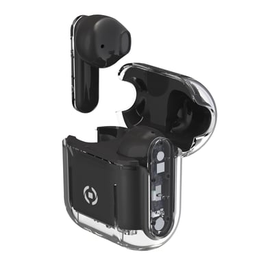Celly SHEER Cuffie stereo senza fili (TWS) per chiamate/musica Nero, trasparente