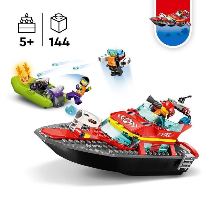 LEGO City Le Bateau de Sauvetage des Pompiers 60373 - vue 3