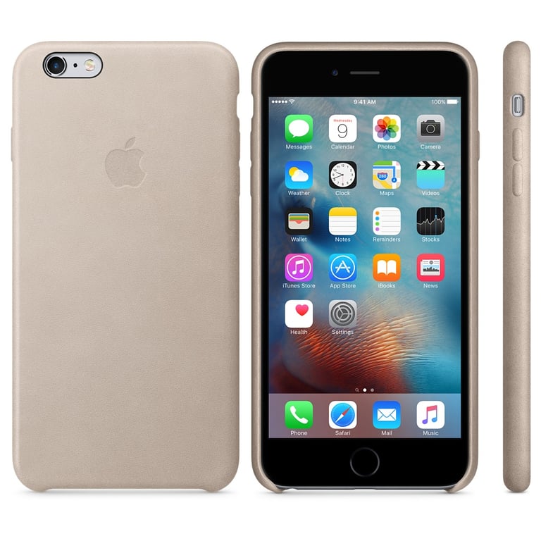 Apple Coque arrière en cuir iPhone 6 Plus / iPhone 6s Plus Gris - vue 2