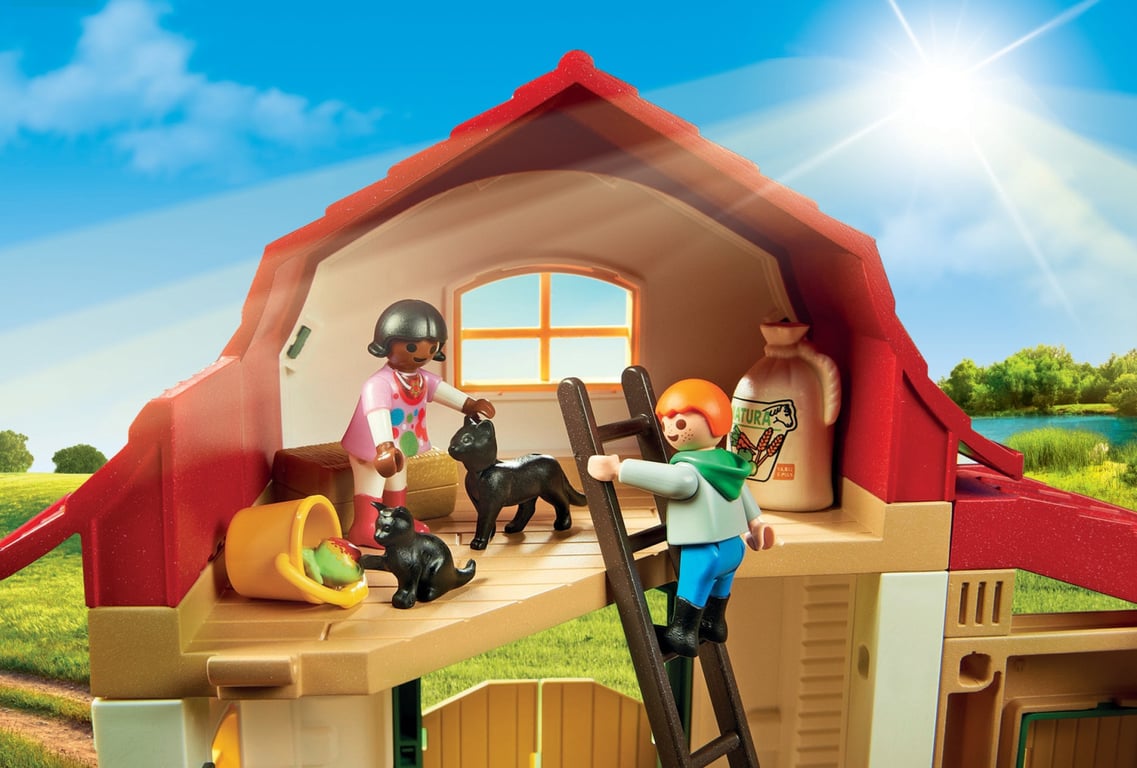 Playmobil 6927 Poney Club Country avec Trois Personnages Trois poneys Deux Boxes et Un enclos modulable Univers Equitation Animaux Dès - vue 3