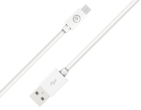 Câble USB A/micro USB 1,2m Blanc - 100% Plastique recyclé Bigben