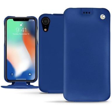 Housse cuir Apple iPhone Xr - Rabat vertical - Bleu - Cuir lisse