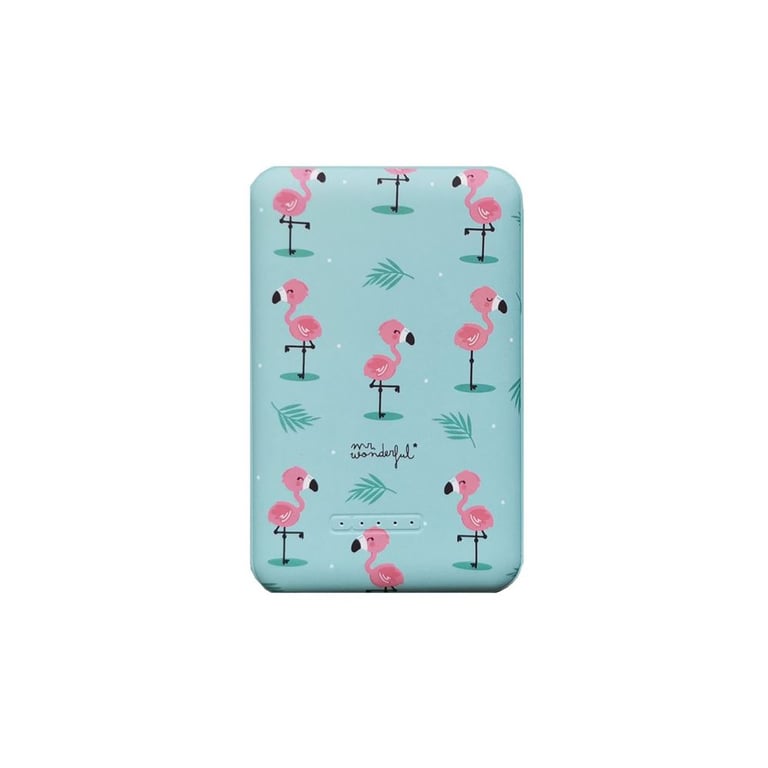 Batterie externe sans fil Mr. Wonderful Flamingos WMRWPWB001 5000 mAh Bleu - Neuf