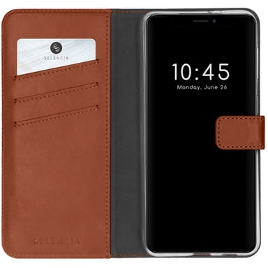 Selencia SH00044557 coque de protection pour téléphones portables 15,5 cm (6.1'') Folio porte carte Châtain clair Apple (brand) Apple iPhone 13
