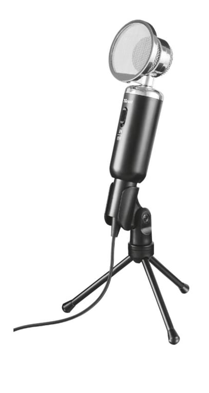 Trust Madell Desktop Microphone Bouton Mute Connexion Jack 3 5 mm Support trépied Filtre Me Neuf