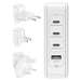 Caricabatterie 3x USB-C e USB 140W GaN ultra-veloce formato compatto