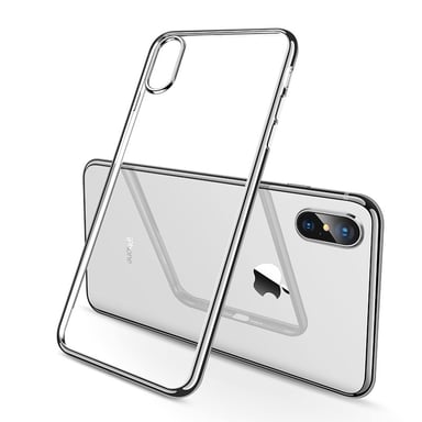 Pack Protection pour IPHONE Xs Max APPLE (Coque Chrome Silicone + Film Verre Trempe)