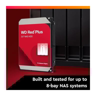 Disque dur Interne - WESTERN DIGITAL - Red Plus - 2To - 3.5 - Dédié NAS - 5400 RPM Class - SATA 6 GB/s (WD20EFPX)