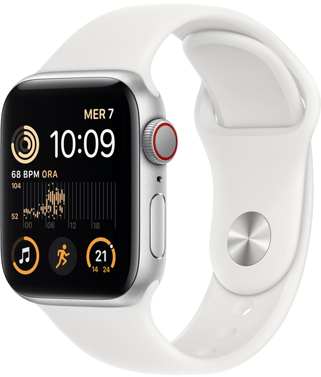 Apple Watch SE OLED 40 mm 4G Argent GPS (satellite)