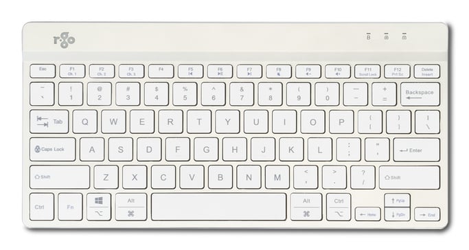 R-Go Tools Teclado ergonómico R-Go Compact Break, teclado compacto con software de pausa, QWERTY (US), bluetooth, blanco
