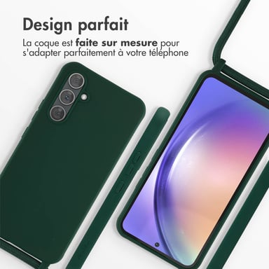 imoshion Coque en silicone avec cordon pour Samsung Galaxy A54 (5G) - Vert foncé