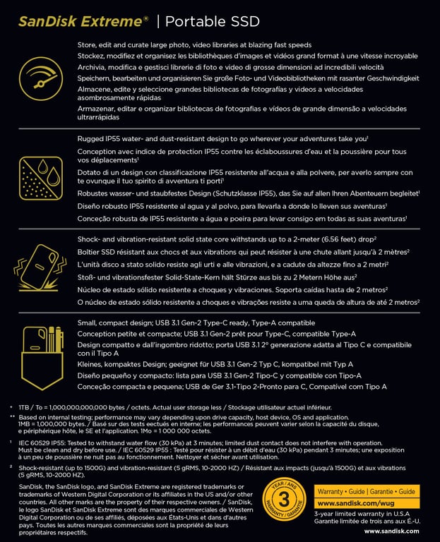 Sandisk Extreme Portable SSD - vue 4