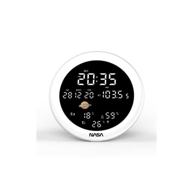 Station météo et enceinte Bluetooth Nasa WSP1700 avec radio réveil Bois