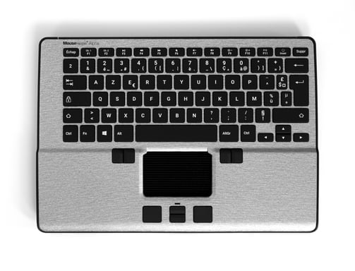 Mousetrapper Alpha clavier Souris incluse Bureau USB + Bluetooth AZERTY Français Argent, Noir