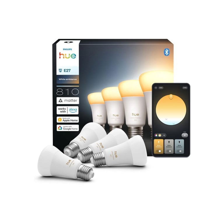 Ampoule LED A60 E27 Philips Hue A60 Ambiance 810 lm Dimmable Bluetooth Zigbee Neuf - vue 2
