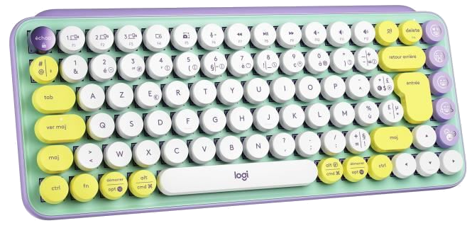 Clavier Sans Fil Logitech POP Keys Mécanique avec Touches Emoji  Personnalisables, Bluetooth ou USB, Design Compact Durable - Me